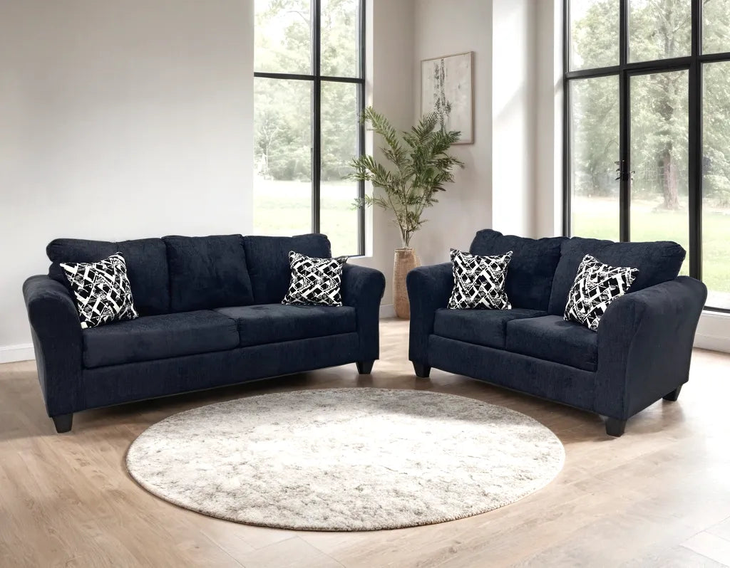 Elysian Black Sofa & Loveseat