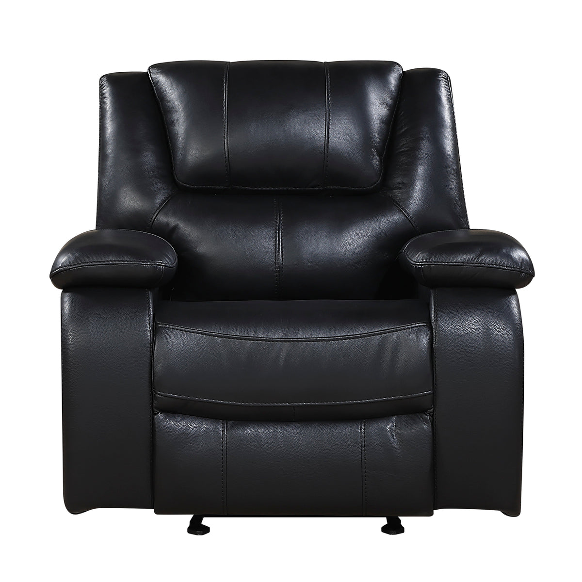 Ellicott Black Genuine Leather Glider Reclining Chair