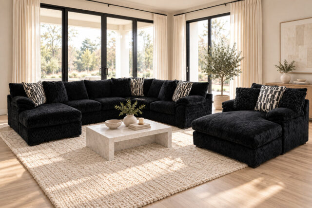Zig Onyx Black Sectional