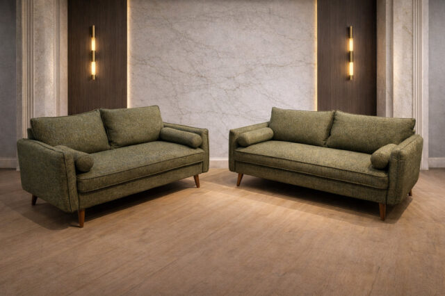 Vanti Green 2-Piece Sofa and Loveseat