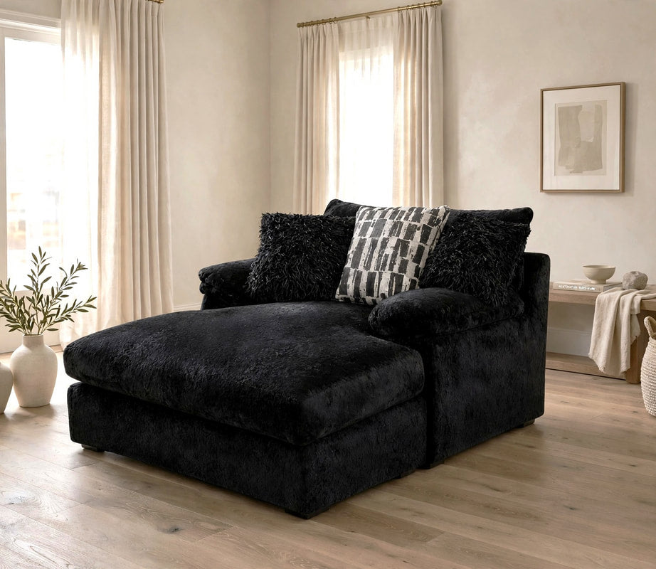 Zig Onyx Black Chaise Lounge