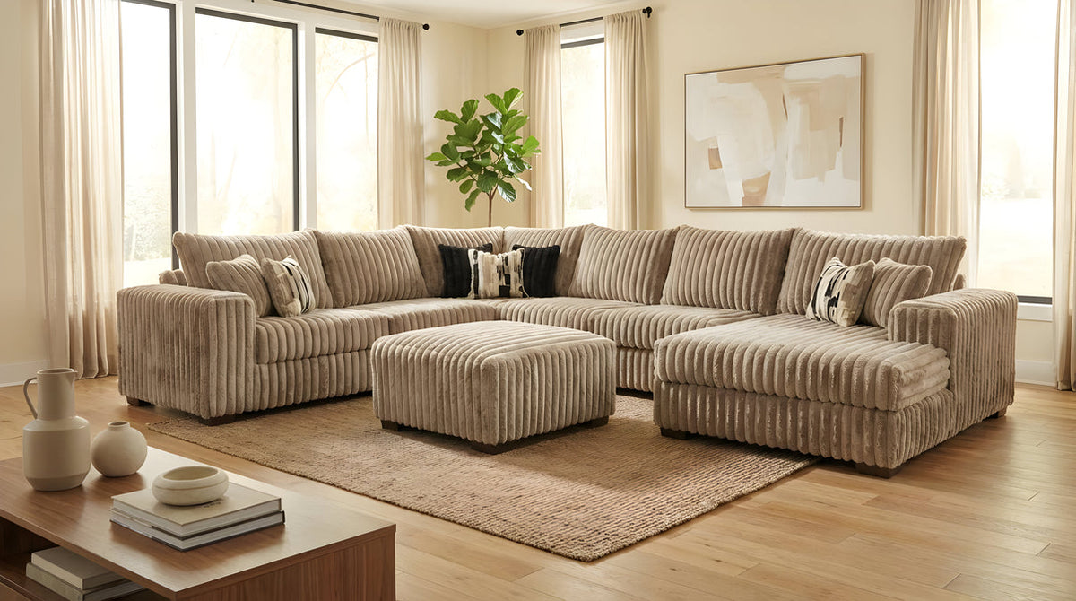 Texan Mocha 4-Piece Right Arm Facing (RAF) Sectional