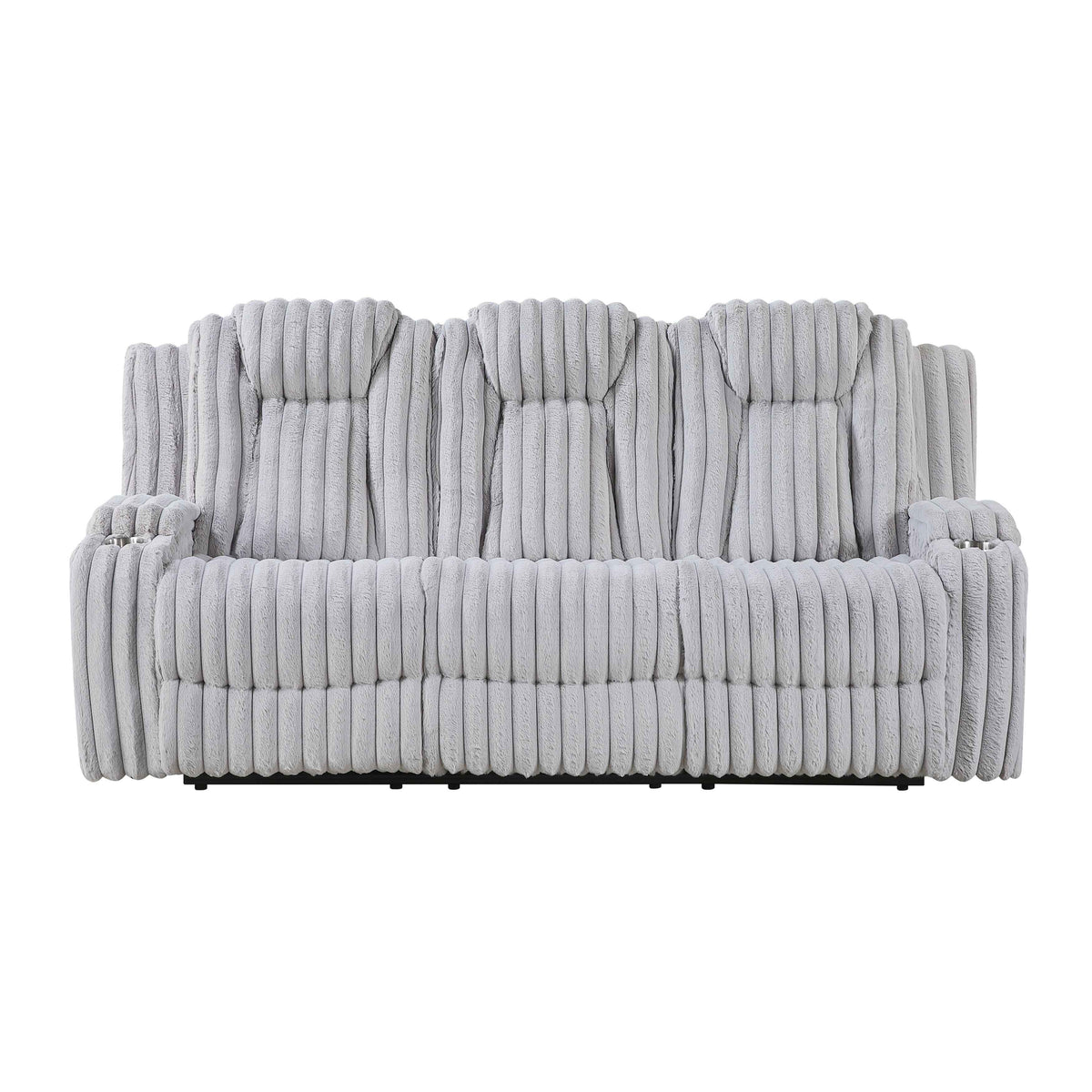 Phyllis Light Gray Double Reclining Sofa