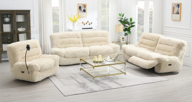 Ferland Beige Reclining Living Room Set