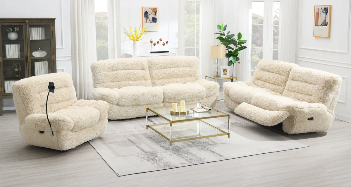 Ferland Beige Reclining Living Room Set