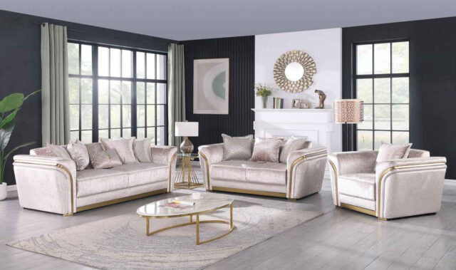 Torino Champagne Living Room Set