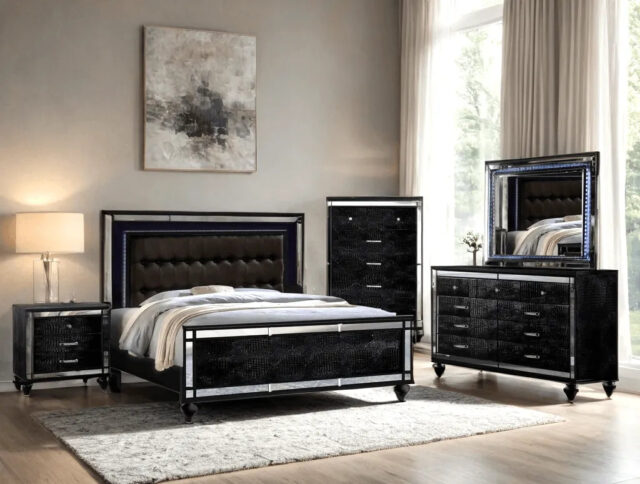 Blanca Black 4-piece King Bedroom Set