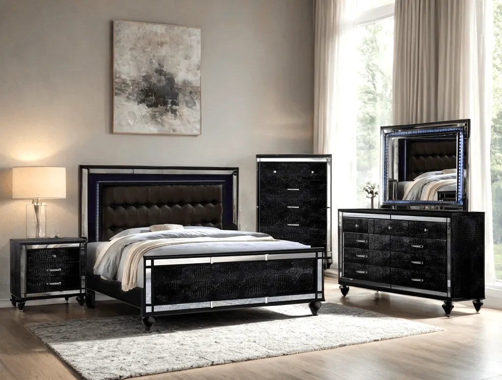 Blanca Black 4-piece King Bedroom Set
