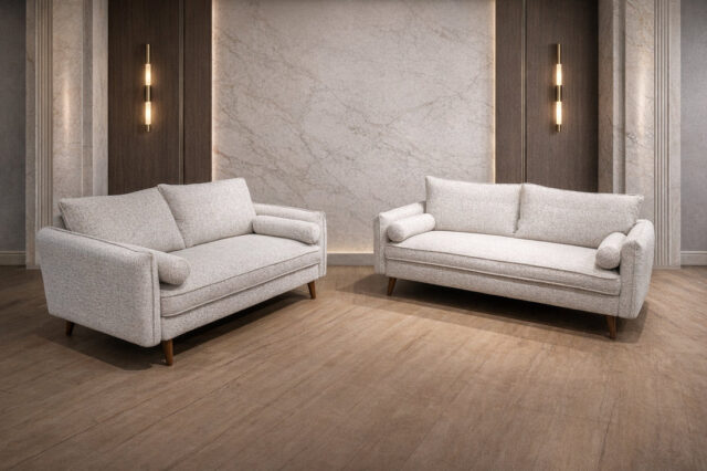Vanti Beige 2-Piece Sofa and Loveseat