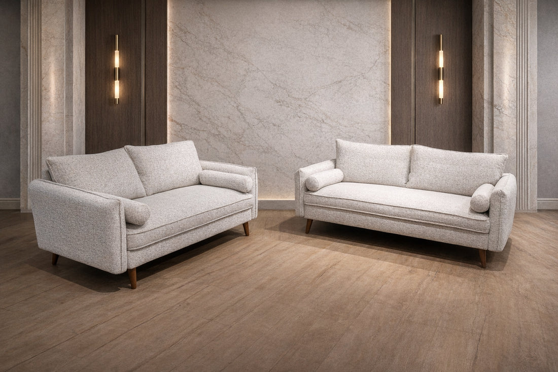 Vanti Beige 2-Piece Sofa and Loveseat