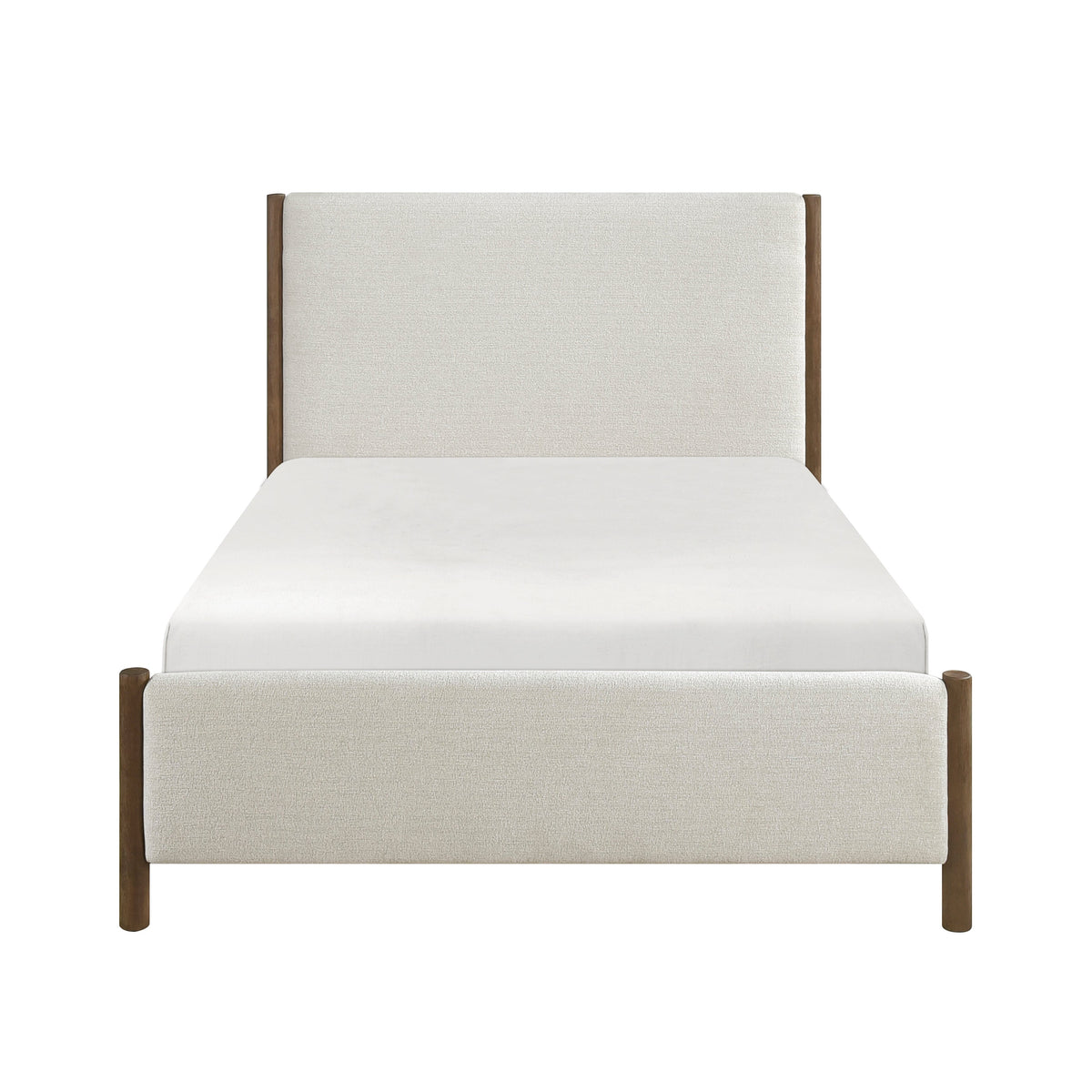 Julian Beige/Caramel Oak California King Upholstered Platform Bed
