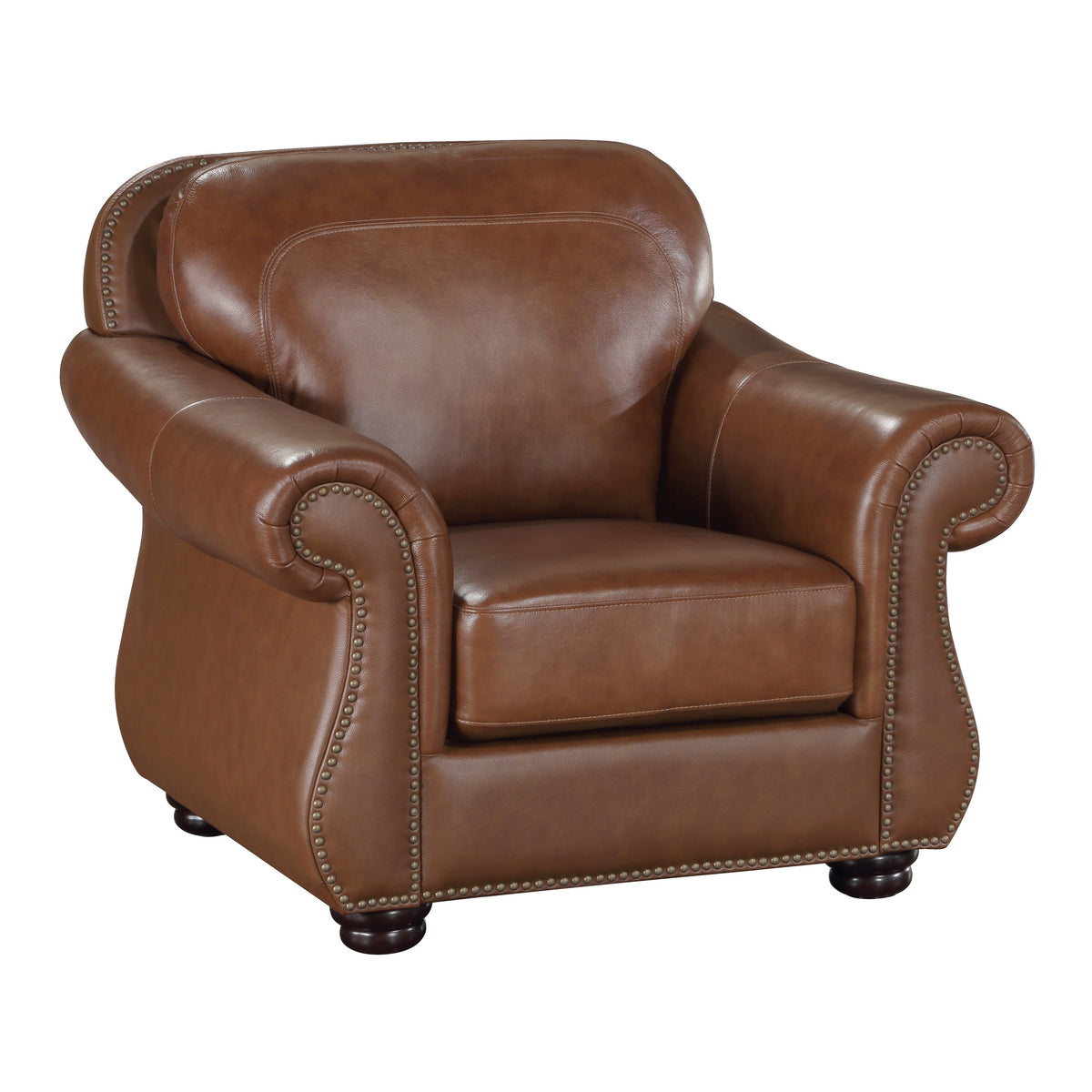 Attleboro Brown Leather Chair