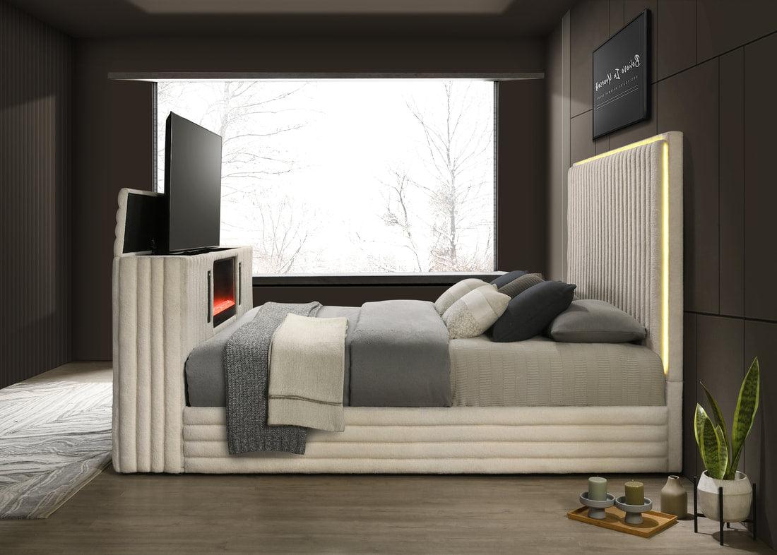 Villa White Queen Platform Bed