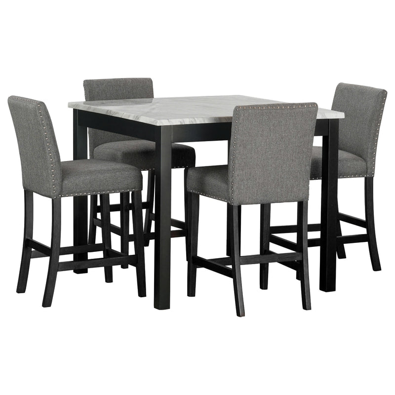 Dior Black/Gray Pub 5-Piece Dining Room Set