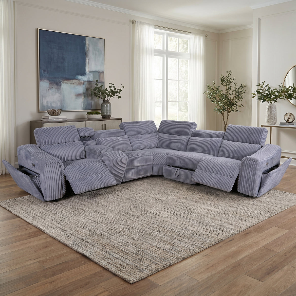 Yash Grey 6-Piece Power Reclining Sectional