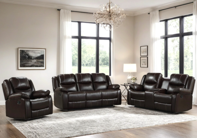 Carter 2-Piece Brown Sofa & Loveseat