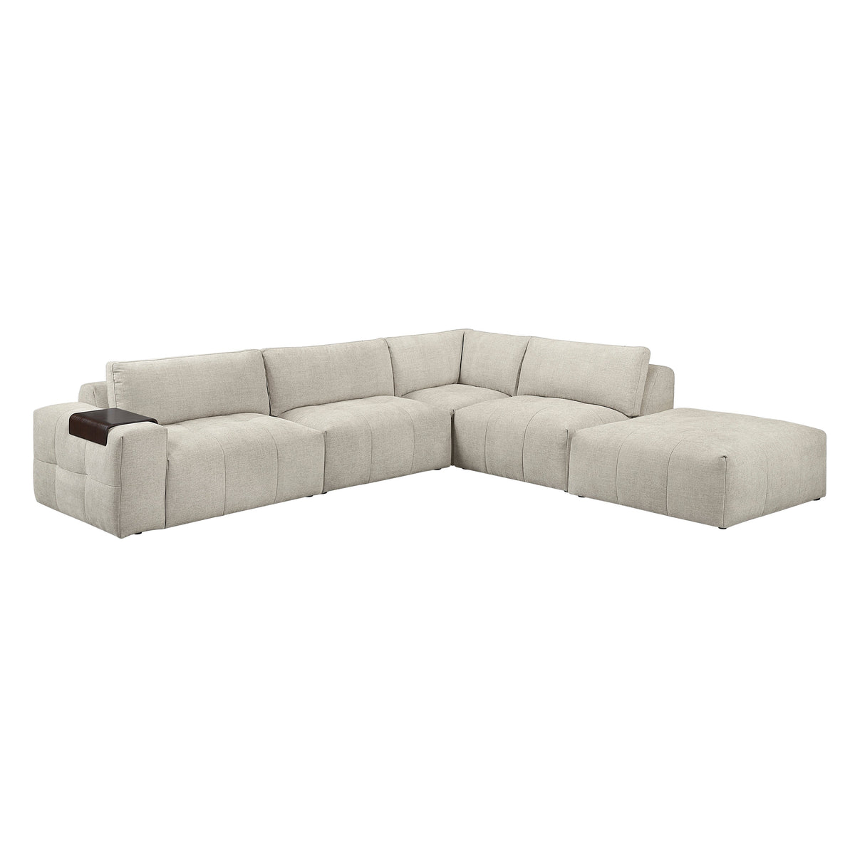 Tidal Taupe 5-Piece Modular Sectional with Ottoman