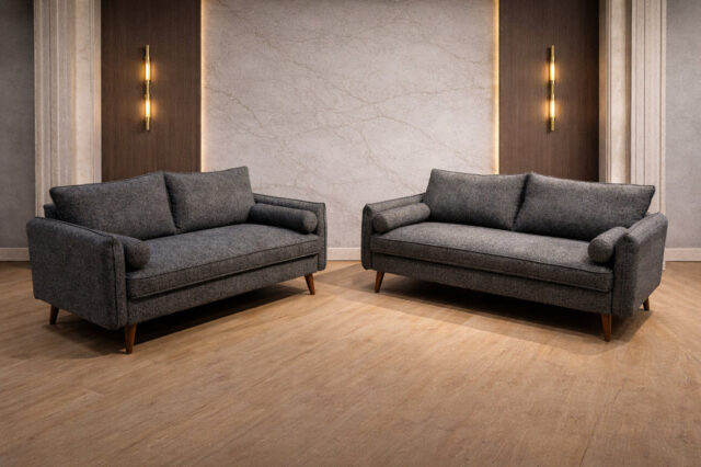 Vanti Grey 2-Piece Sofa and Loveseat