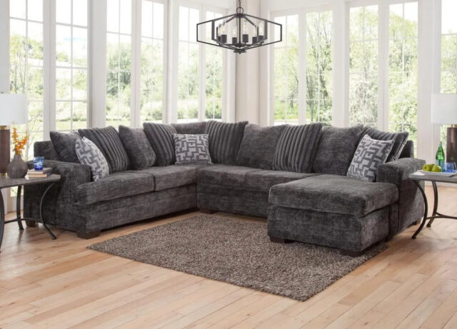 Galactic Charcoal Right Arm Facing (RAF) Sectional