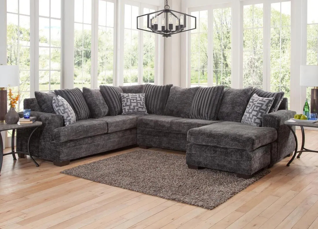 Galactic Charcoal Right Arm Facing (RAF) Sectional
