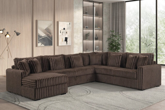 Solana Chocolate Left Arm Facing (LAF) Chaise Sectional