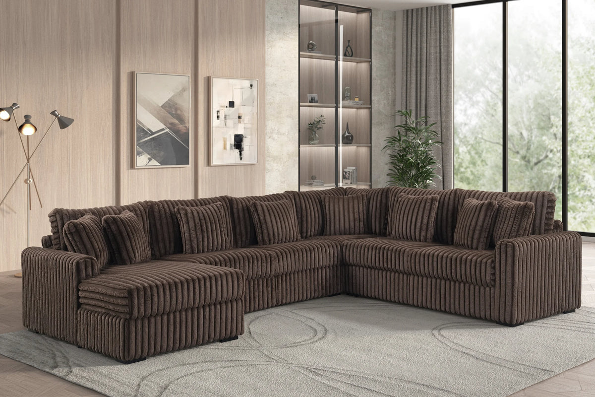 Solana Chocolate Left Arm Facing (LAF) Chaise Sectional