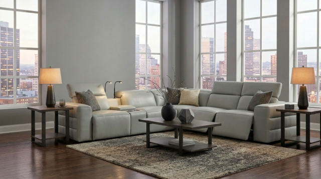 Holly Grey Power Reclining Corner Sectional