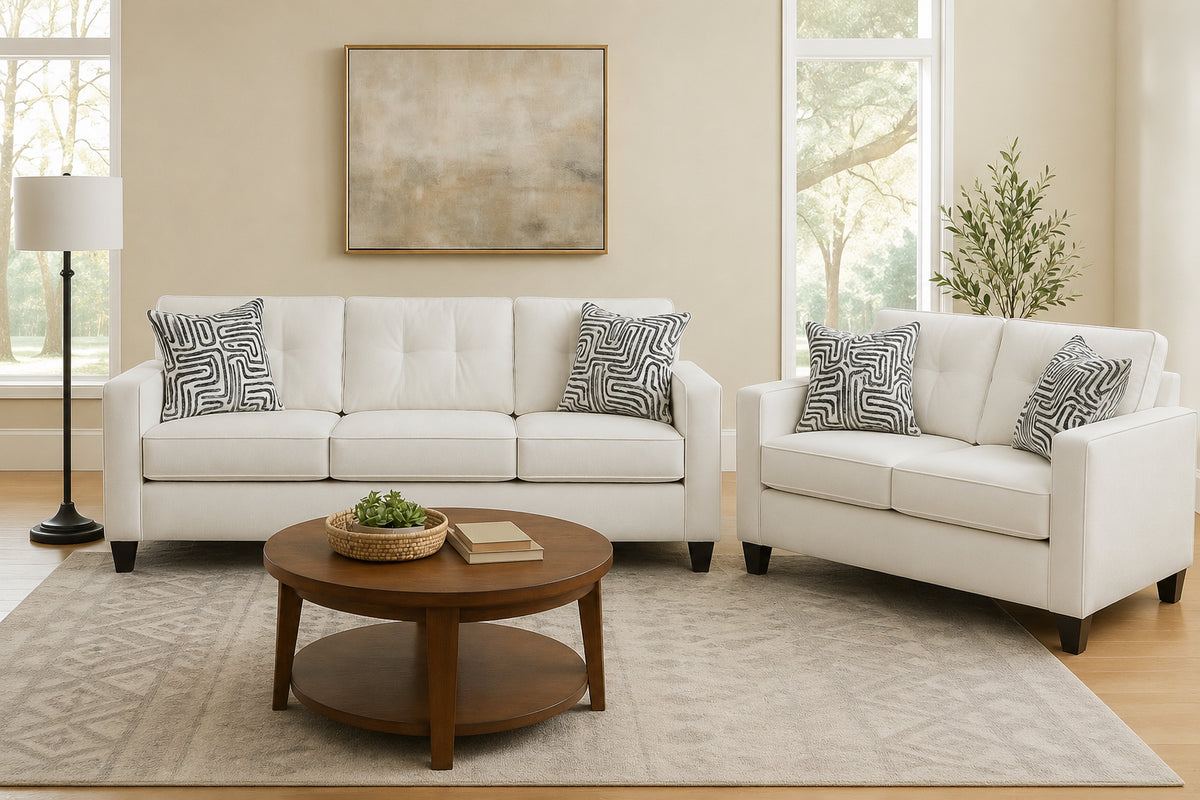 Elara Cream Sofa & Loveseat Set
