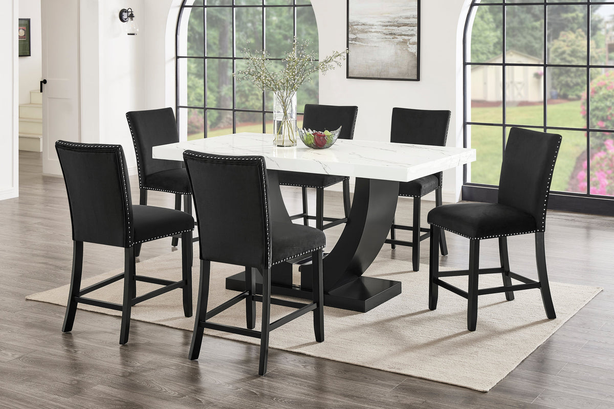 Larry Black 7-Piece Counter Height Set