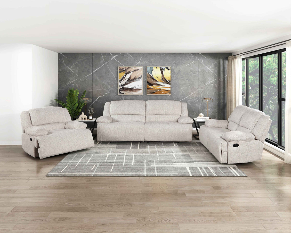 Caliber Beige 3-Piece Reclining Living Room Set