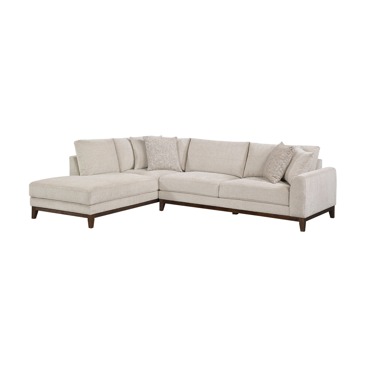 Juniper Taupe Chenille 2-Piece Sectional with Left Chaise