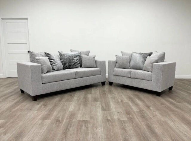 Monroe Dove Sofa & Loveseat