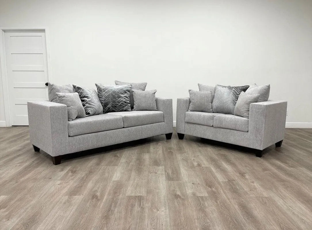Monroe Dove Sofa & Loveseat