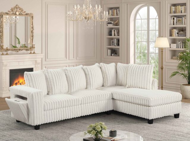 Rene Beige RAF Reversible Sectional