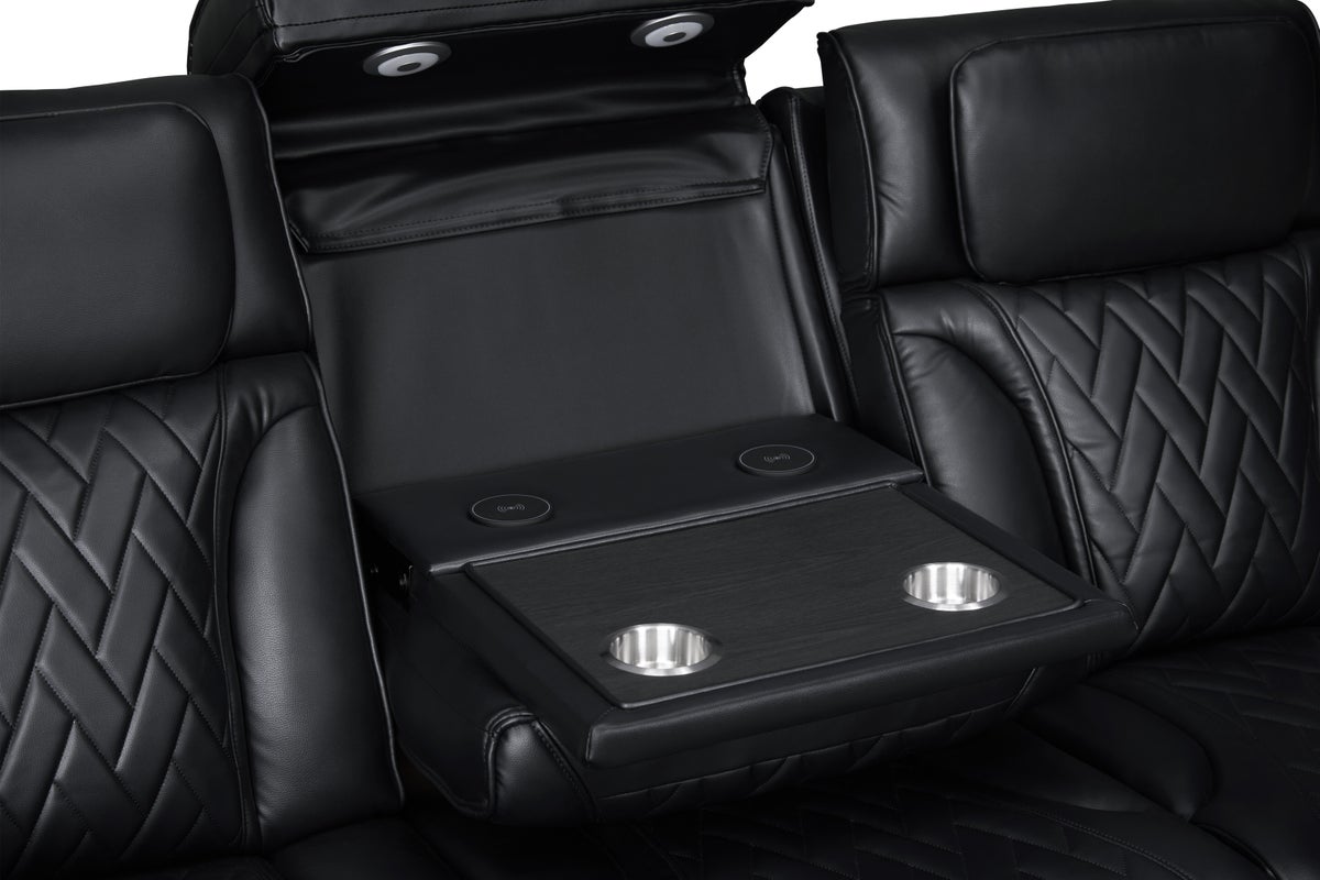 DUBAI 3PC Black Power Reclining Set - Image 3