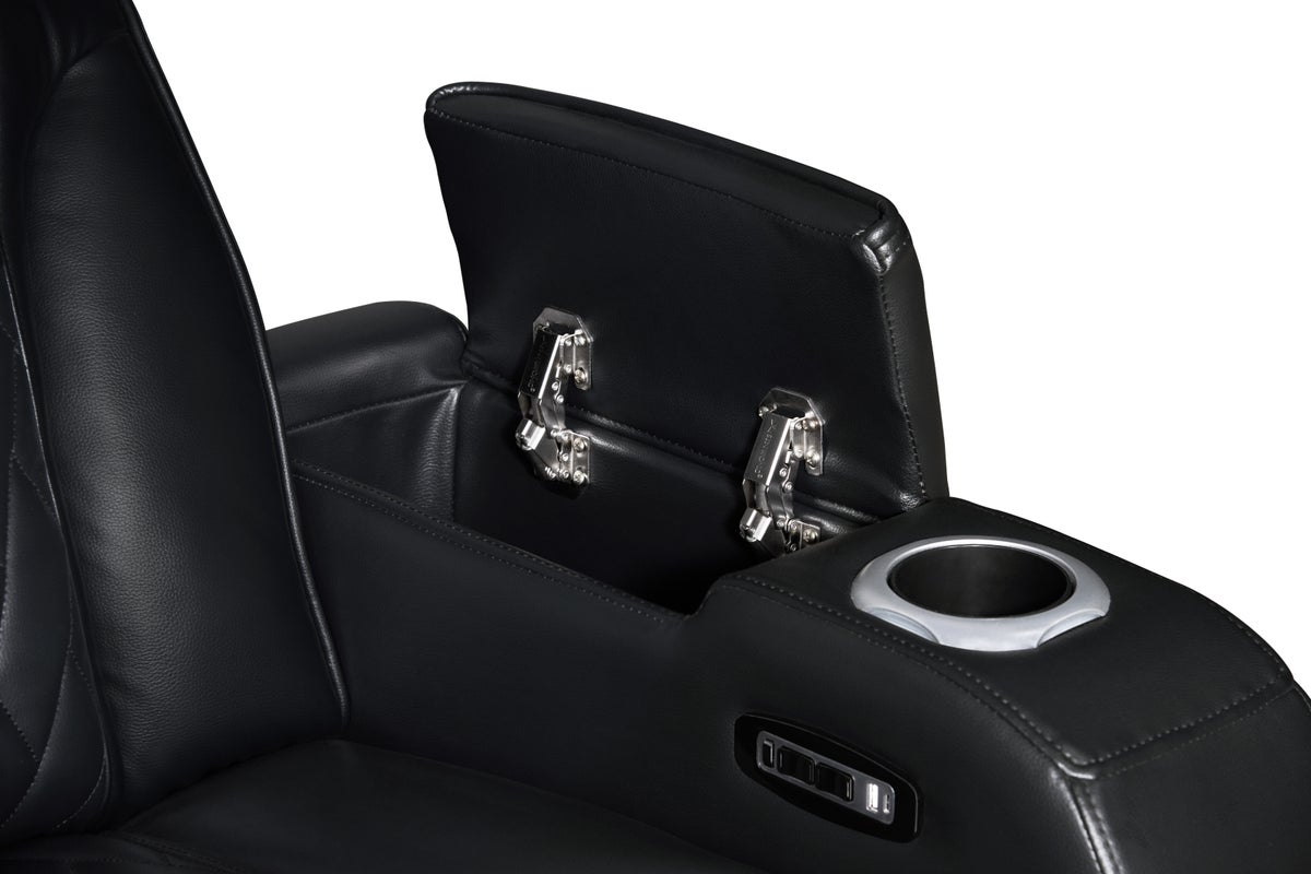 DUBAI 3PC Black Power Reclining Set - Image 4