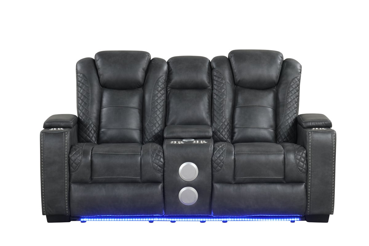 STEFANO30 3PC Reclining Set (Gray) - Image 2