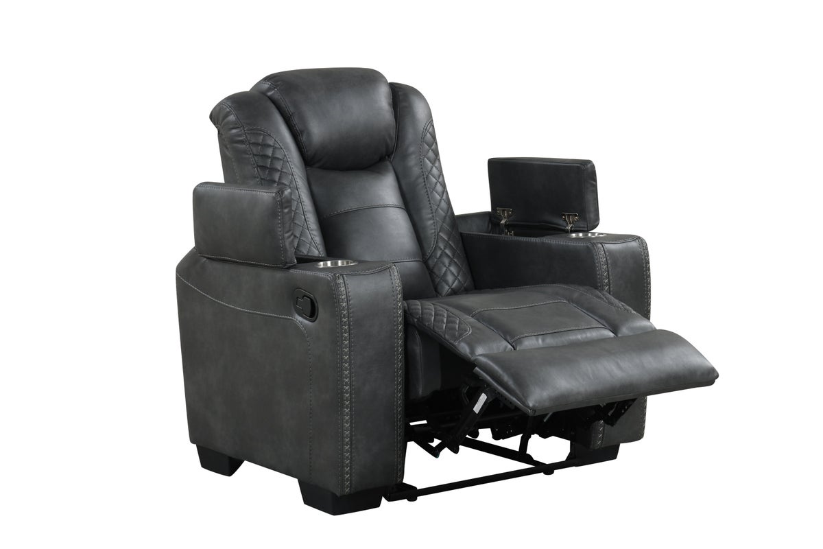 STEFANO30 3PC Reclining Set (Gray) - Image 3