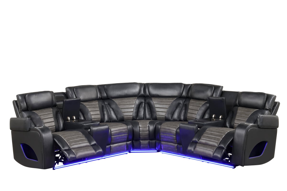 IBIZA POWER/POWER Black Reclining Sectional