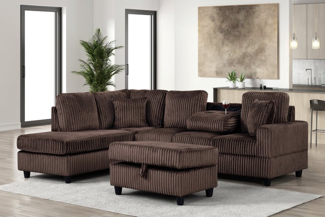 Rocket Chocolate Reversible Sectional