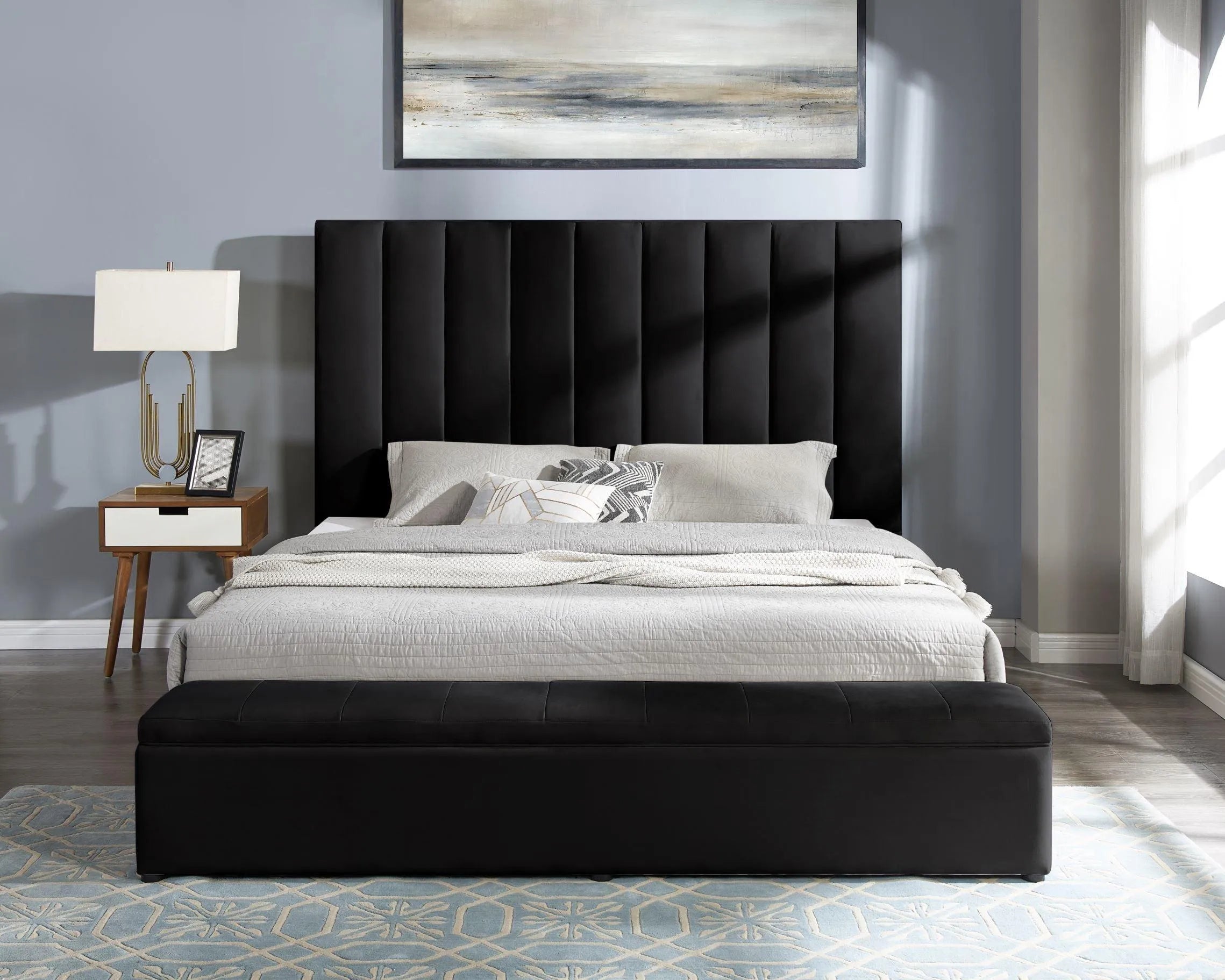 Valencia Black King Platform Bed