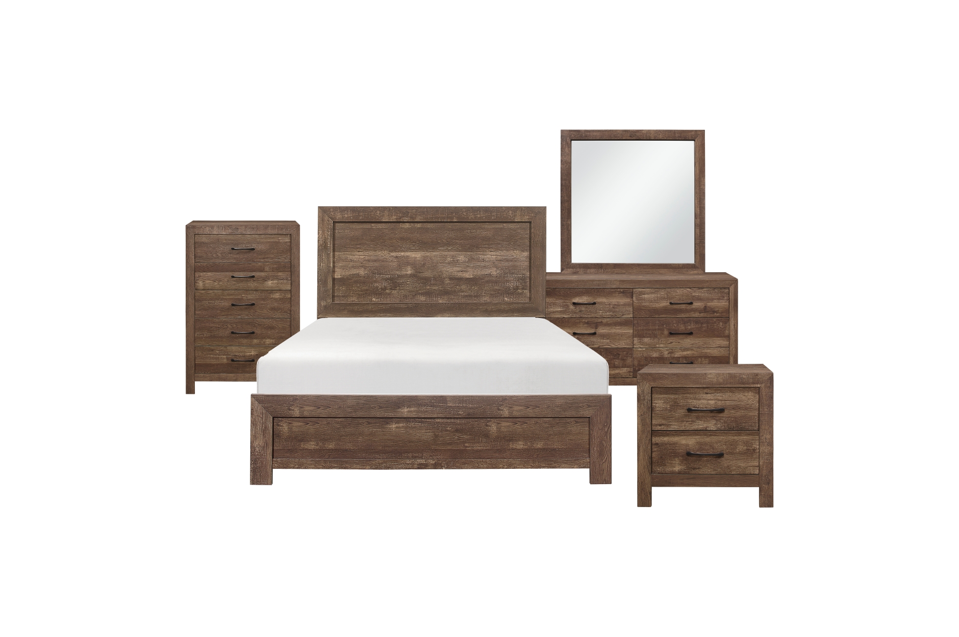 1534 Corbin Rustic Brown Bedroom Set