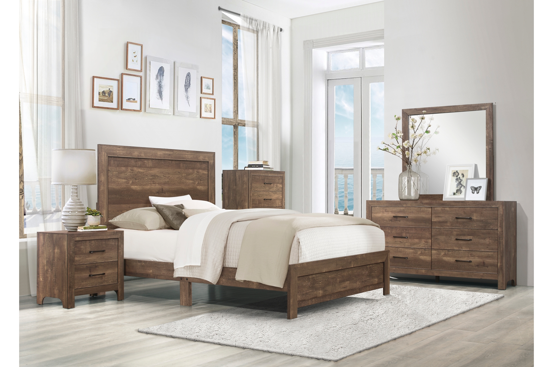 1534 Corbin Rustic Brown Bedroom Set