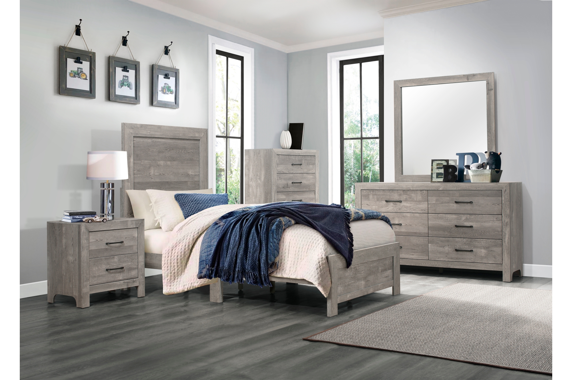 1534GY Corbin Gray Bedroom Set