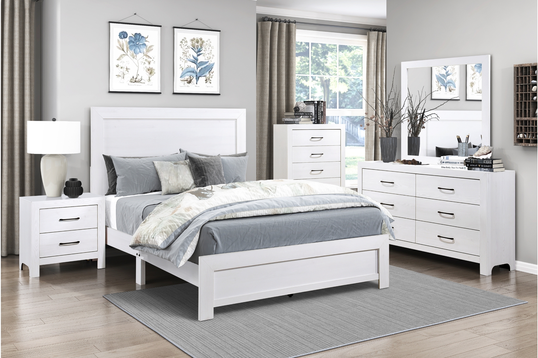 1534WH Corbin White Bedroom Set