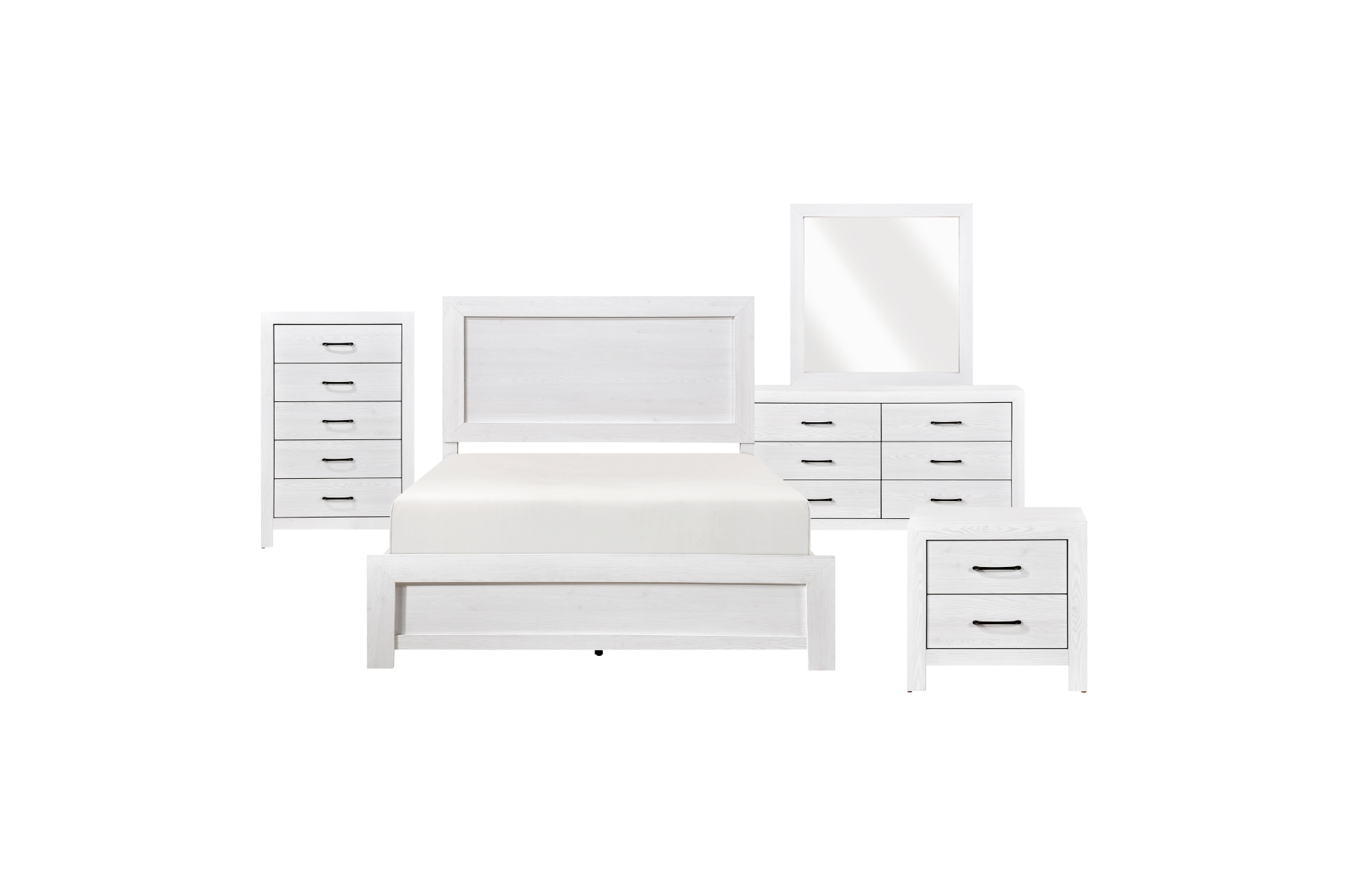 1534WH Corbin White Bedroom Set