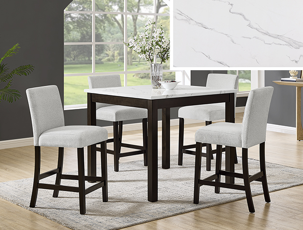 1715BRN Lennon Brown Counter Height Dining Set