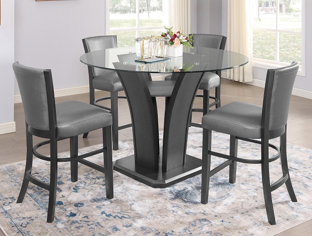 1716 Camelia Glass Top Counter Height Dining Set