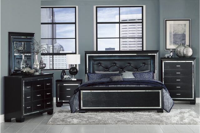 1916BK Allura Black Bedroom Set