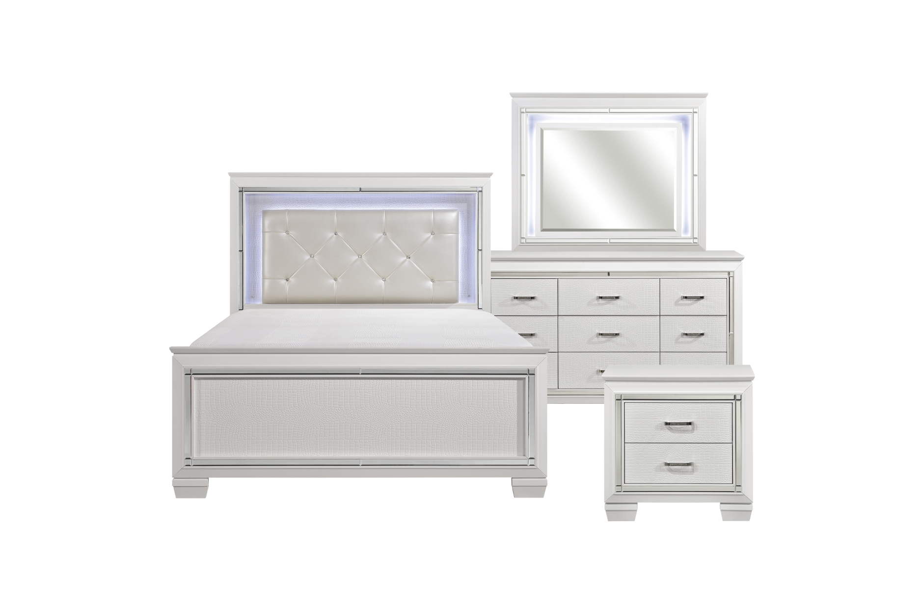 1916W Allura White Bedroom Set